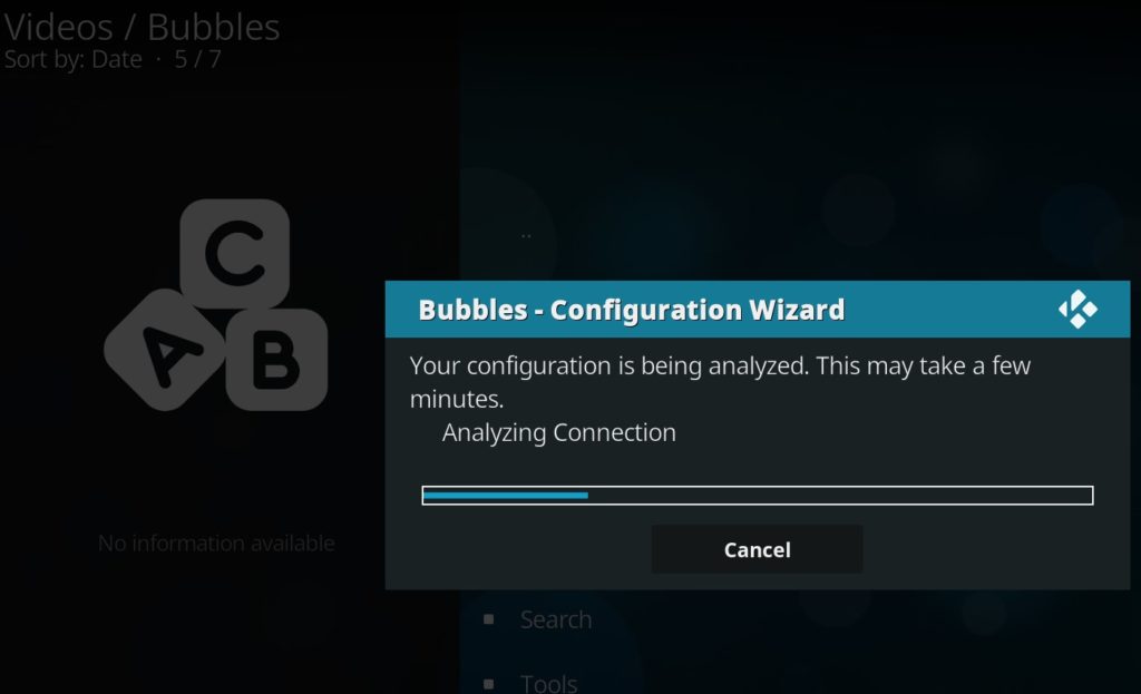 Bubbles ADDON Konfigurationsassistent