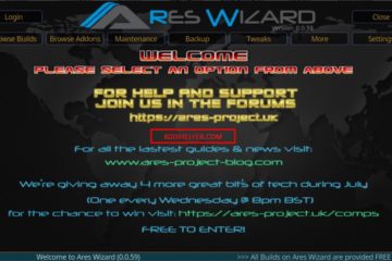 KODI BUILDS Ares Wizard HOme Screen